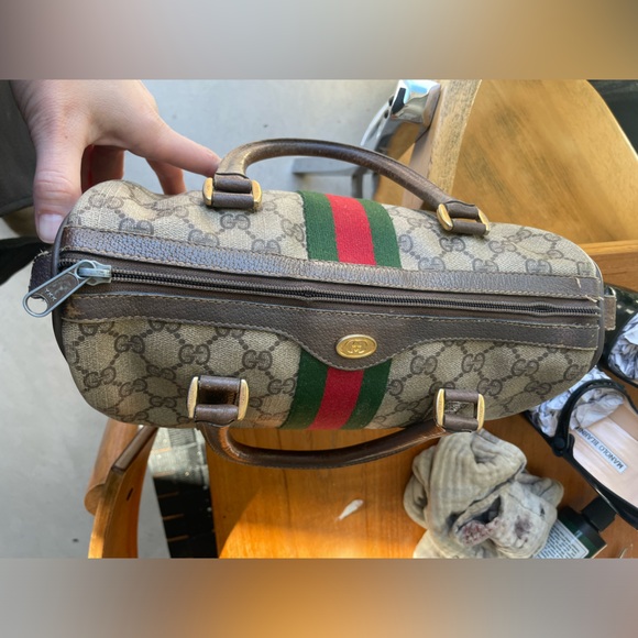 Gucci canvas stripe monogram supreme Boston Bag - Picture 4 of 16
